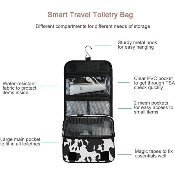 Hanging Travel Toiletry Bag Kit Makeup Case Cosmetics Organizer for Men Women - Picture 2 of 7